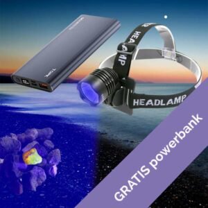 Ravlygte-Pandelampe | Pandelampe med UV-lygte-lys + Gratis powerbank