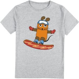 Die Sendung mit der Maus T-shirt - Musen - vintersport - snowboard - 140 till 164 - Unisex - grålig