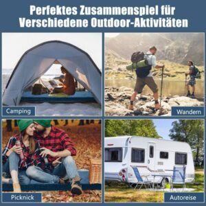 Liggeunderlag camping campingmadras lavet af memory skum 183 x 62,5 x 6,5 cm blå