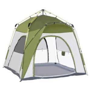 Rootz Telt - Pop Up Telt - Campingtelt - Automatisk telt - 4 personers campingtelt - Vejrbestandig - Grøn/Grå - 195cm x 240cm x 240cm