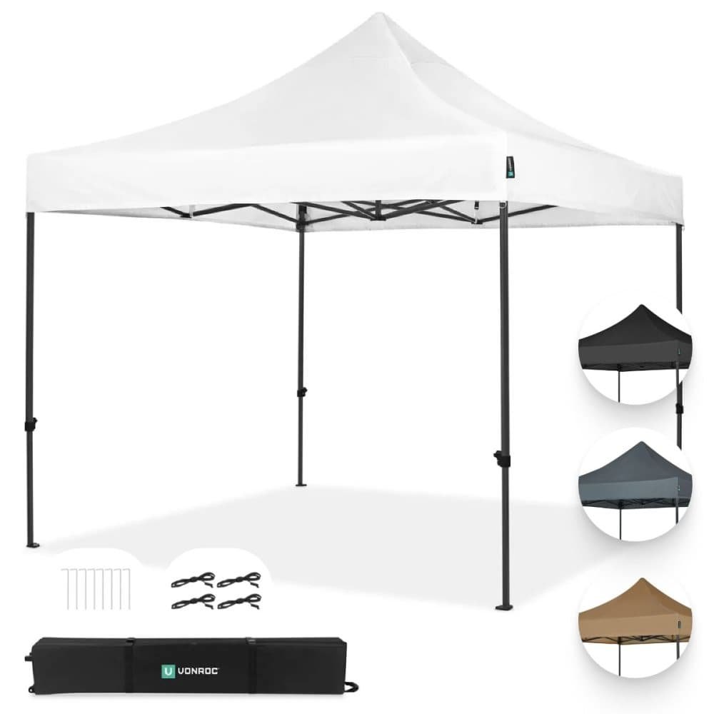 VONROC Easy-Up Party Telt - 3x3 m | Hvid