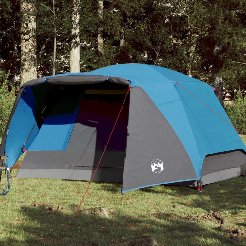 vidaXL 4-personers campingtelt med fortelt vandtæt blå - Telte